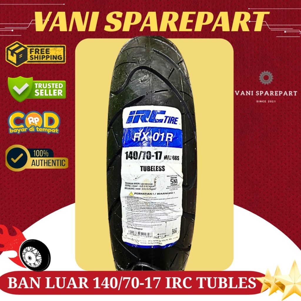BAN LUAR 140/70-17 IRC TUBLESS