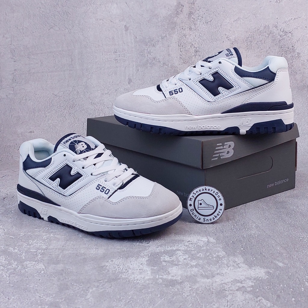 Sepatu Kasual NB 550 White Navy