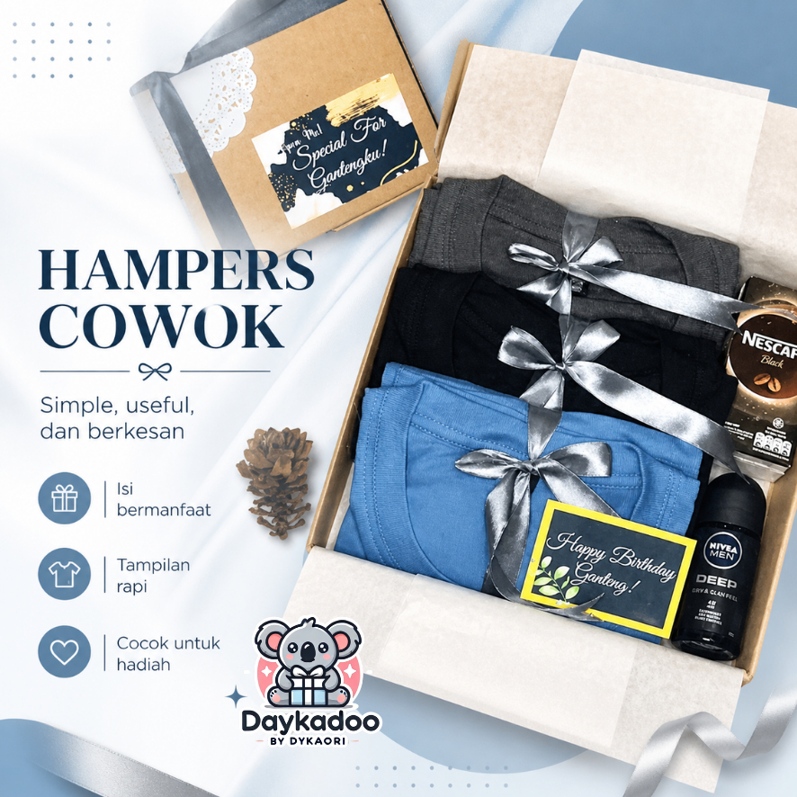 Hampers box cowok cewek kaos kaos pacar