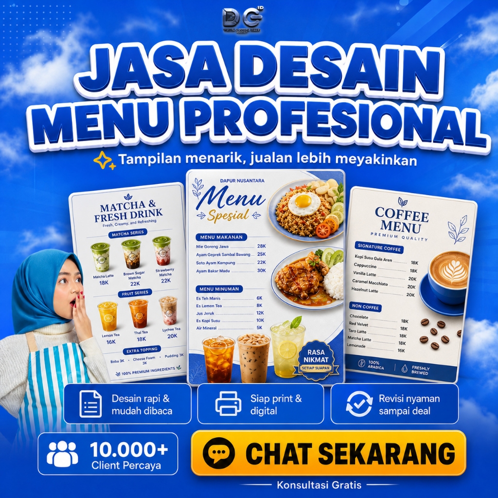 Jasa Desain Menu Makanan & Minuman Profesional | Menu UMKM, Cafe & Restoran – DC ID