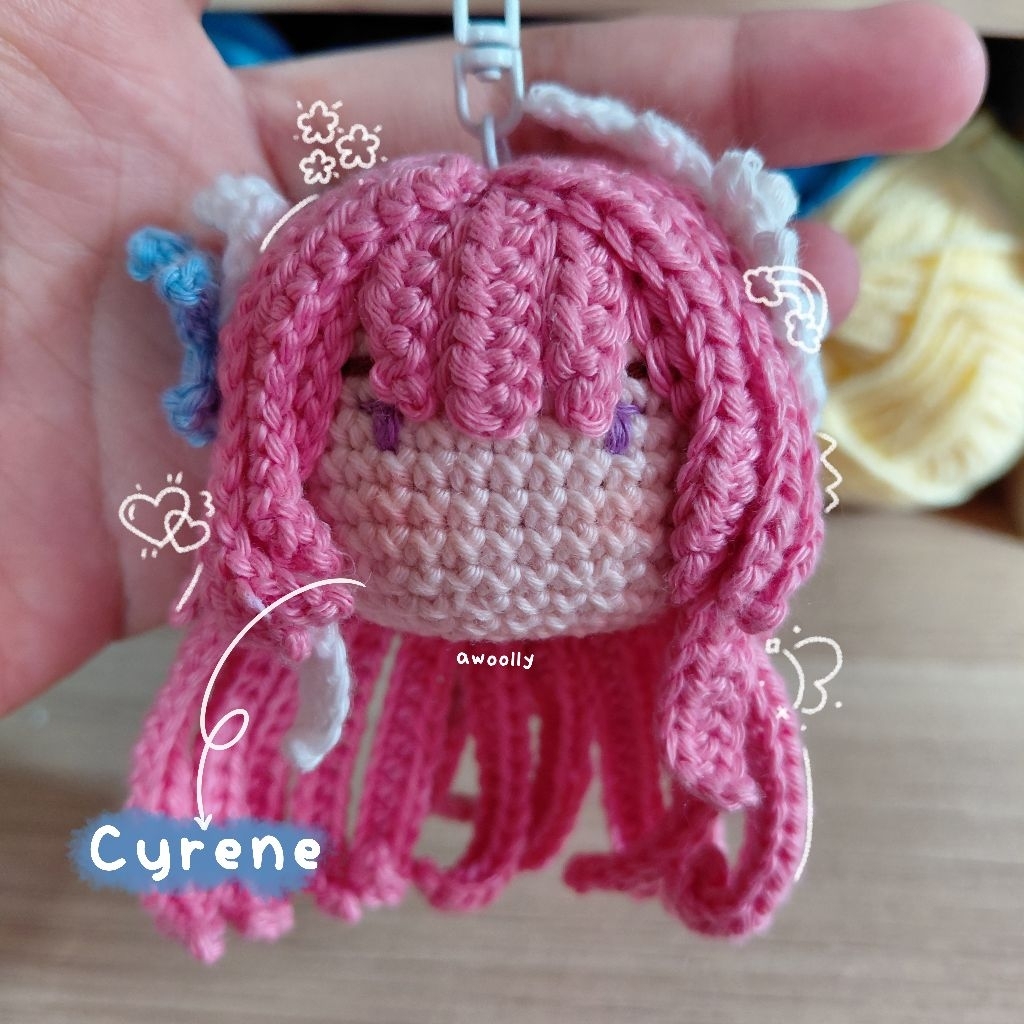 Gantungan Kunci Cyrene Honkai Crochet Cyrene HSR Keychain