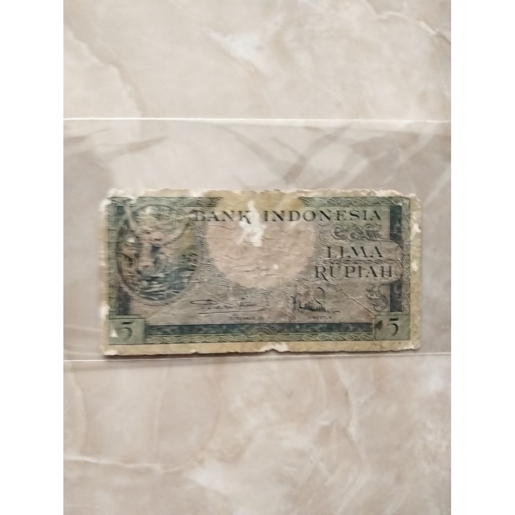 5 rupiah monyet rp5 seri hewan 1957 asli