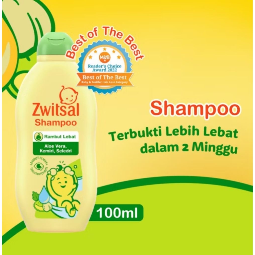 Zwitsal Baby Shampoo 100ml Aloevera Seledri | Shampoo Bayi Zwitsal