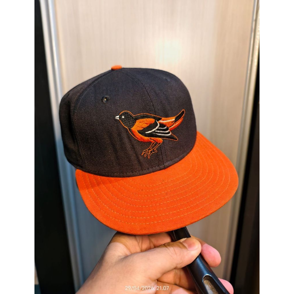 Topi Fitted New Era logo Baltimore Orioles (Pro Model) 2nd Original USA Size 7 7/8