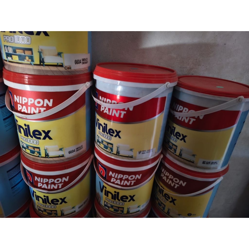 Cat Nippon Vinilex Pro 1000 5kg/ 4,5kg Warna White,Sky Blue,Sunset Yellow, Cream, Jasmine,Smeraldo,M