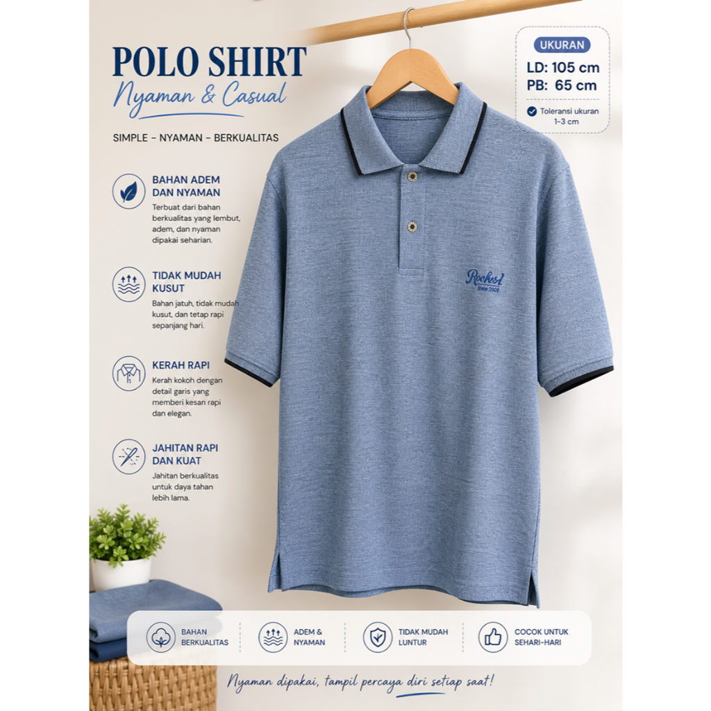 PL Kaos Polo Krah Pria