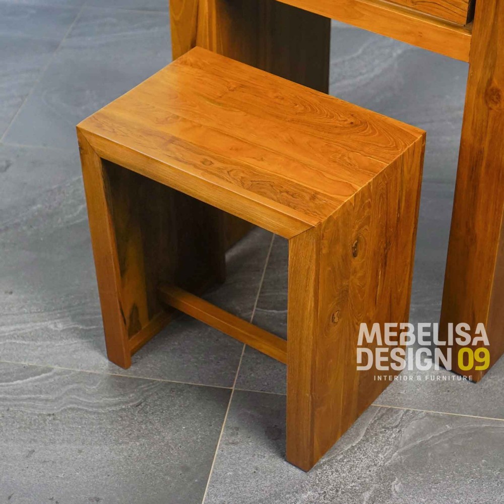 Bangku Kecil Meja Rias Kayu Jati Minimalis