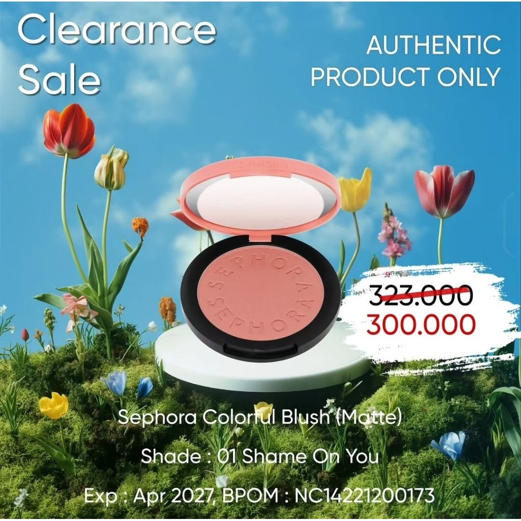 CLEARANCE SALE Colorful Blush On Blushon Matte Powder 01 Shame on you Original BPOM Sephora