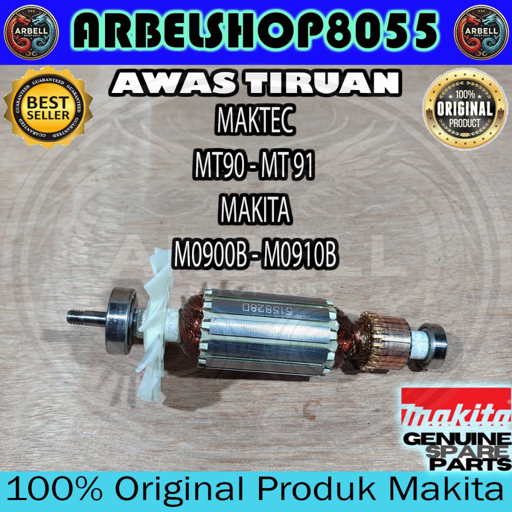 ARMATURE ASSY LEPASAN DARI UNIT BARU Mesin Slap Mesin Gerinda 4" Maktec MT 90 - MT90 - MT91 - MT 91 