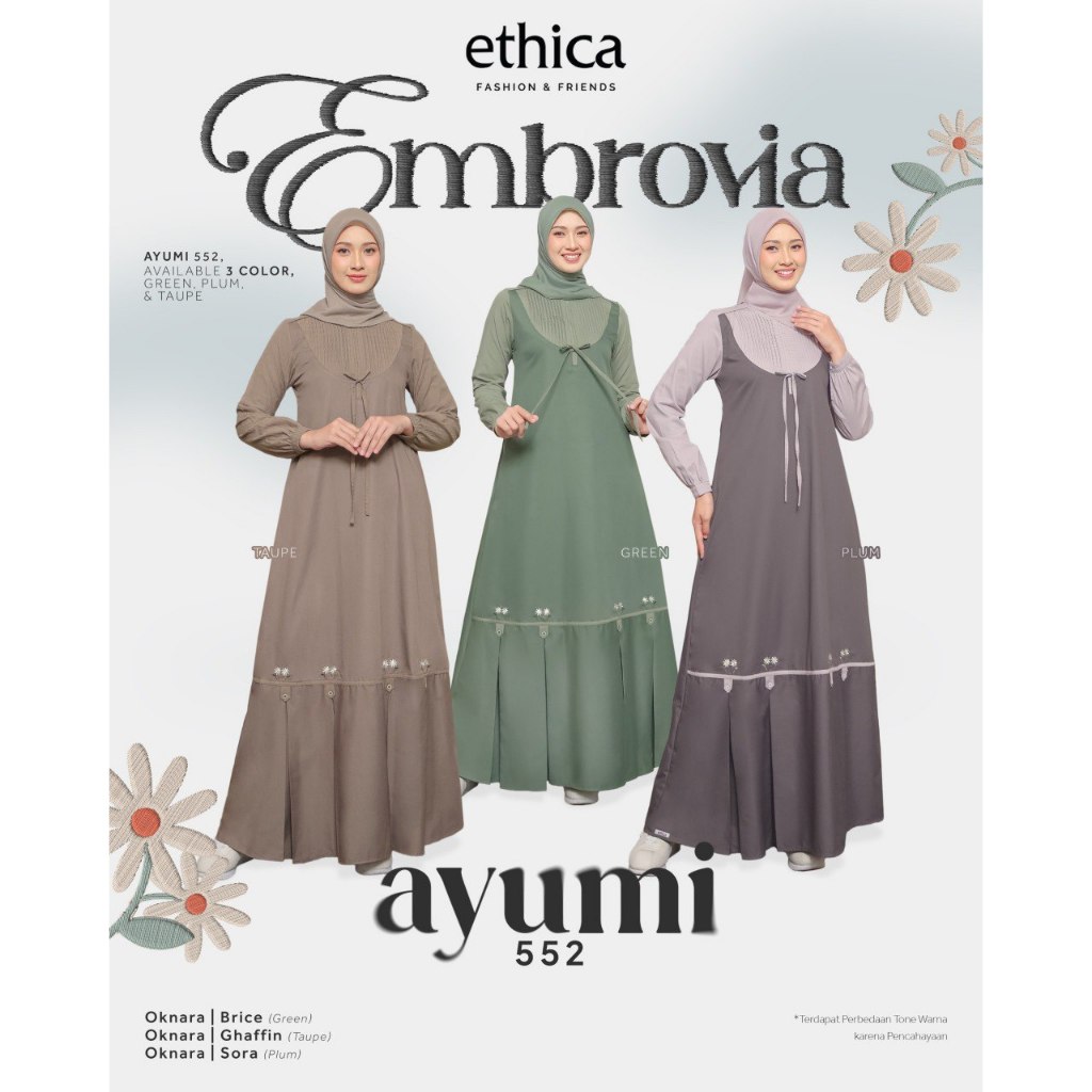 BAJU GAMIS TERBARU MUSLIMAH PROMO AYUMI 552 BY ETHICA