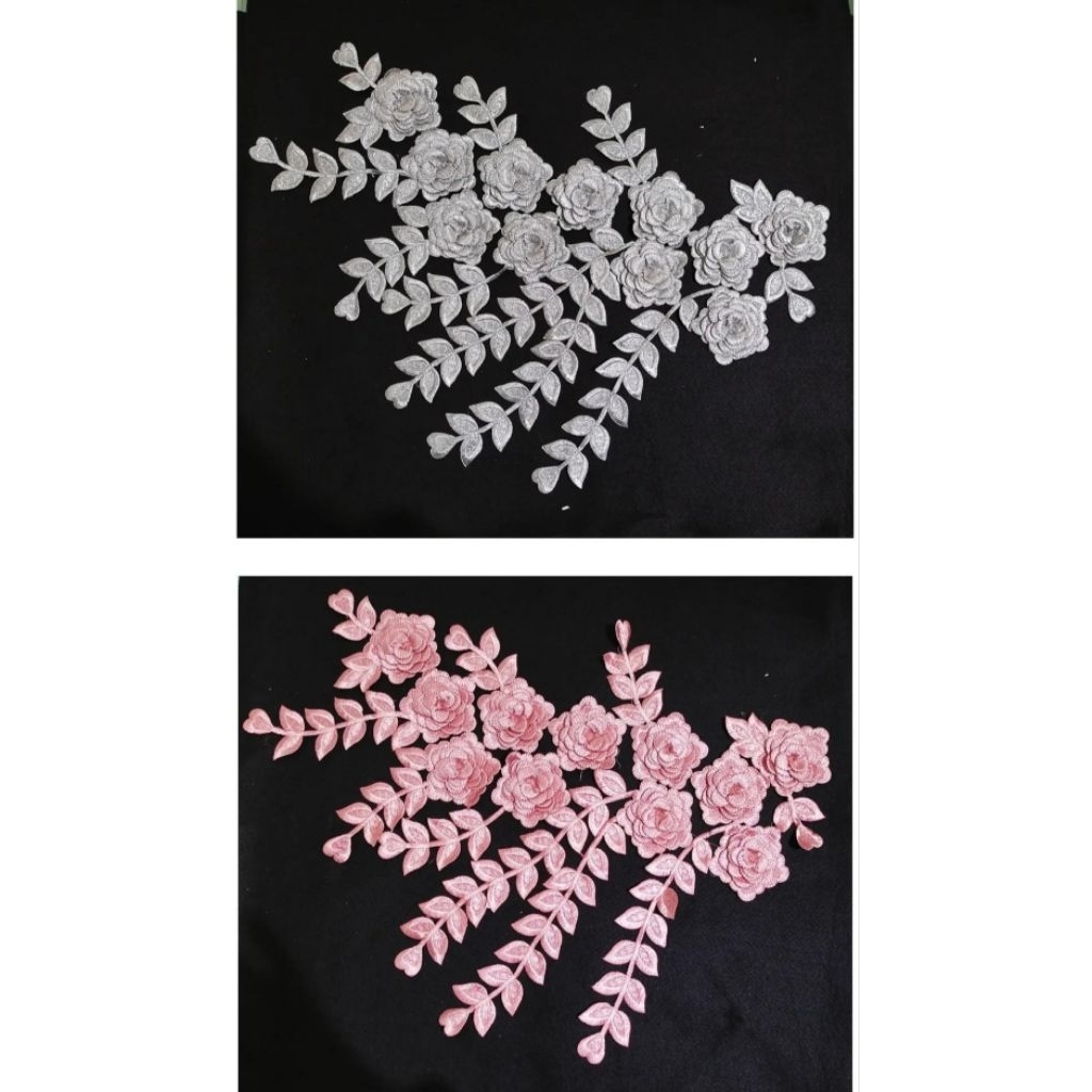 Renda bordir bunga 3d