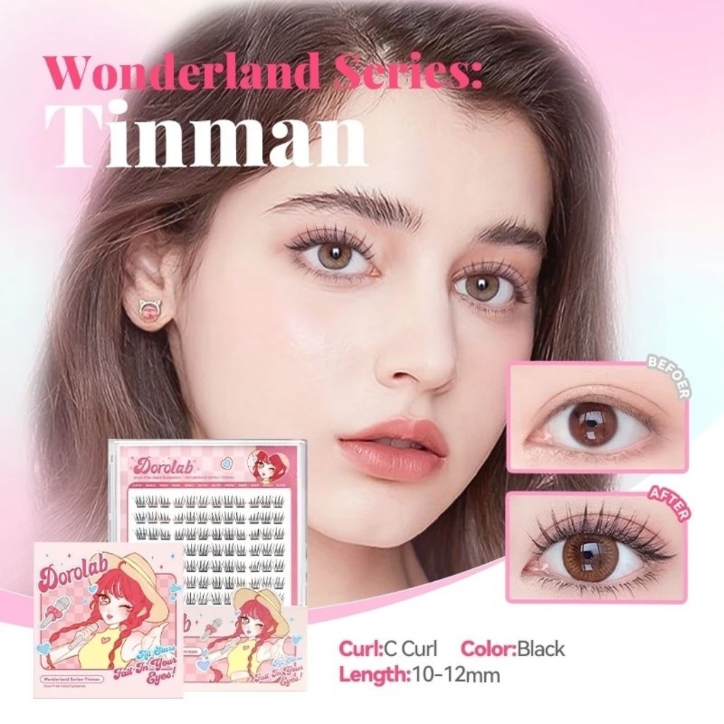 DOROLAB Wonderland Series Tinman Bulu mata palsu pemula bebas lem tidak perlu menggunakan lem bulu m