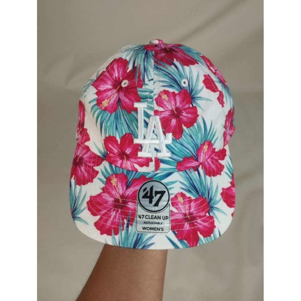 Hat Cap 47Brand MLB LA Doogers Motif Bunga