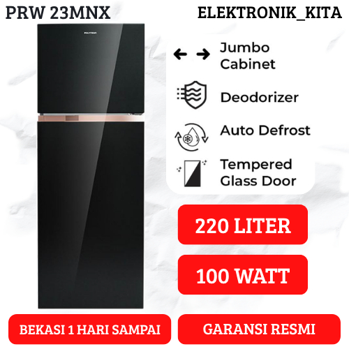 POLYTRON KULKAS 2 PINTU 220 LITER PRW 23 MNX PRW23MNX PRW 23MNX BELLEZA JUMBO GARANSI RESMI BEKASI