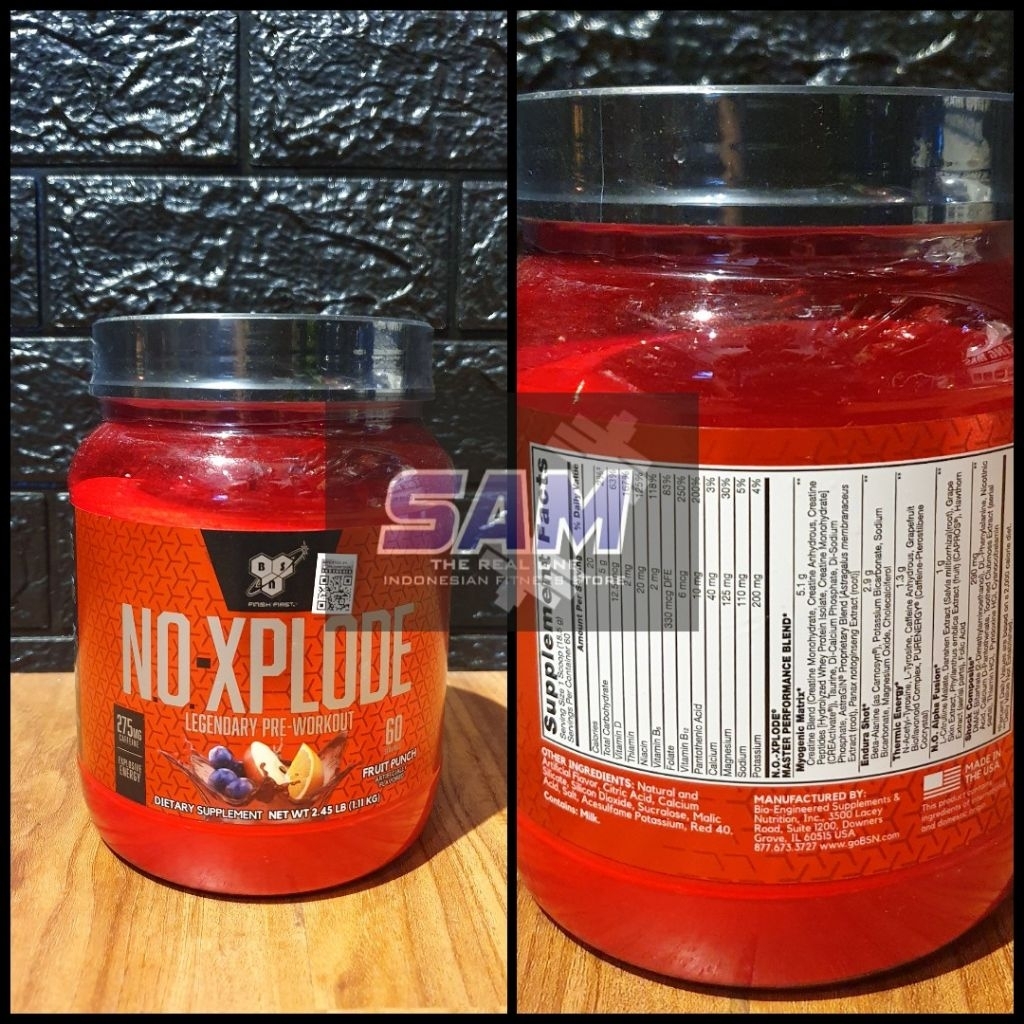 Suplemen Fitness BSN NO Xplode 60 serving Malang Pre workout