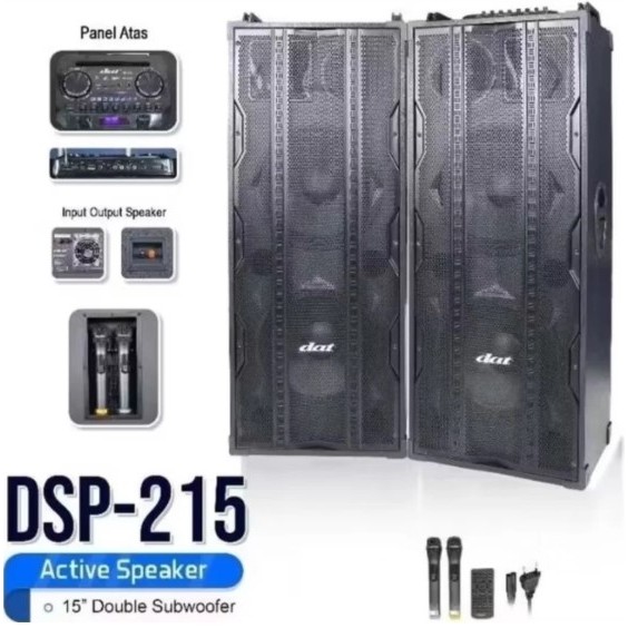 Speaker aktif pasif dat 15 inch dsp215 double subwoofer dsp 215 aktiv pasiv passive