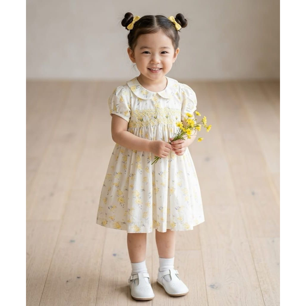 Naura Smocked Dress | Dress Anak Perempuan | Baju Anak Perempuan | Smocked Dress Anak
