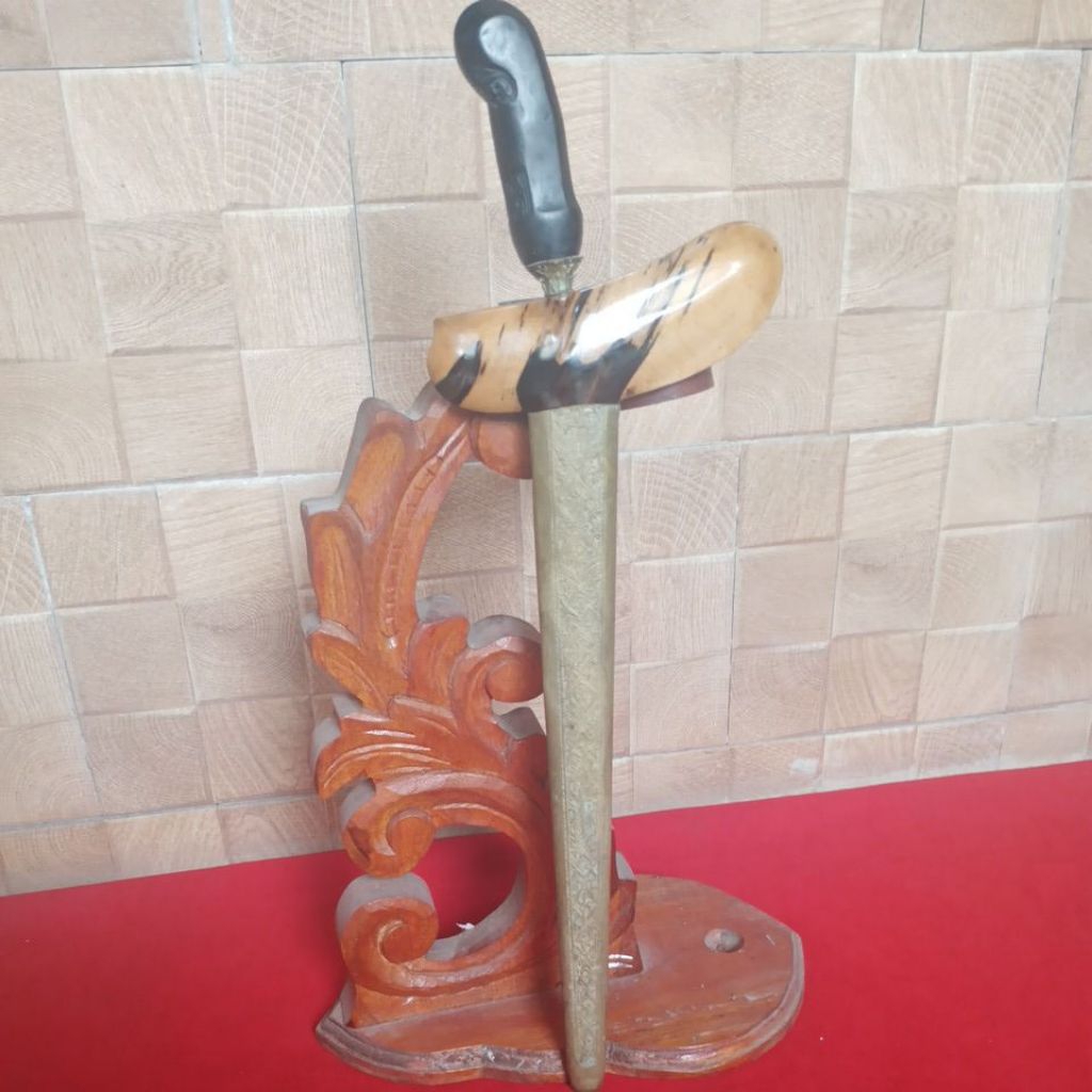 Keris Pulanggene Lurus TUS Sepuh Pamor Rojo Gundolo,Wahyu Tumurun
