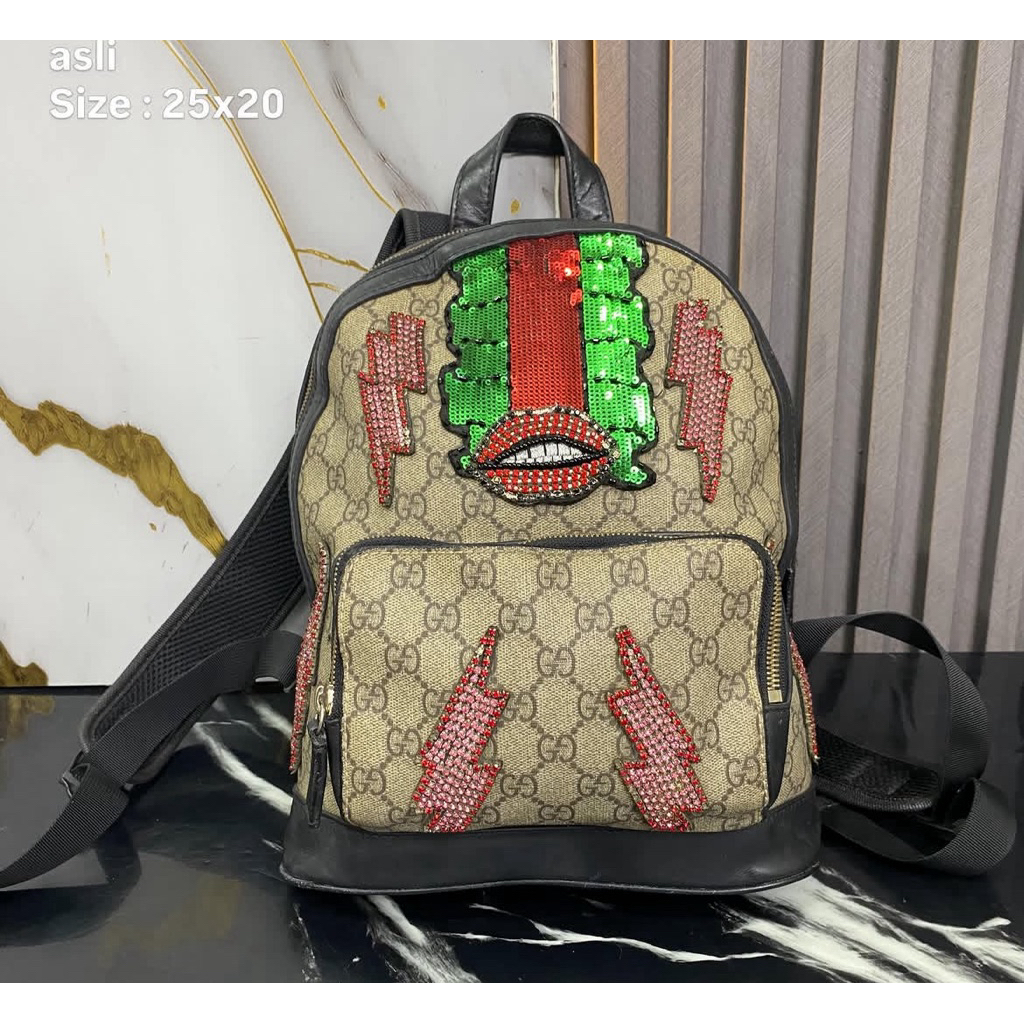 preloved ransel / Backpack gucc* kulit asli pvc