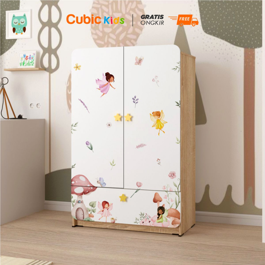Cubic KIDS Lemari Bergambar / Lemari Anak 3 Susun / PONYO BL 120