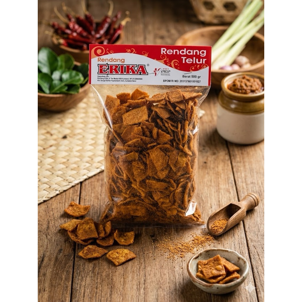 Rendang Telur 500g - Makanan Kering, Tanpa Bahan Pengawet, 100% Halal