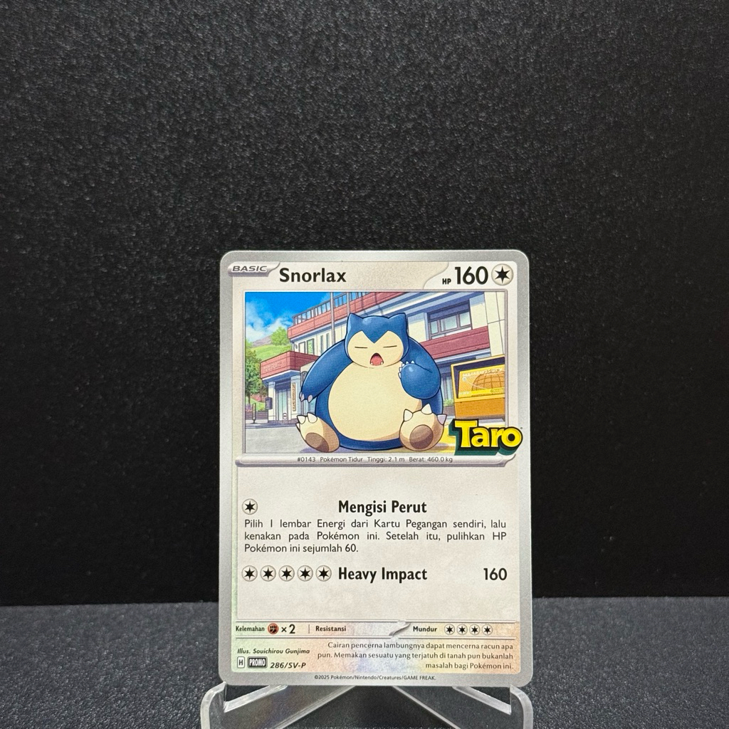 Kartu Pokemon Indonesia Snorlax Taro Promo Original 100%