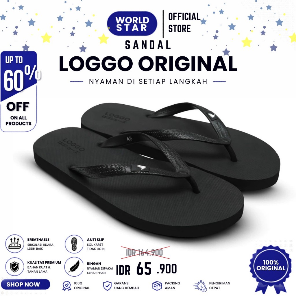 SANDAL LOGGO ORIGINAL SERIES 100% ORIGINAL || Sandal SERIES size 39-43