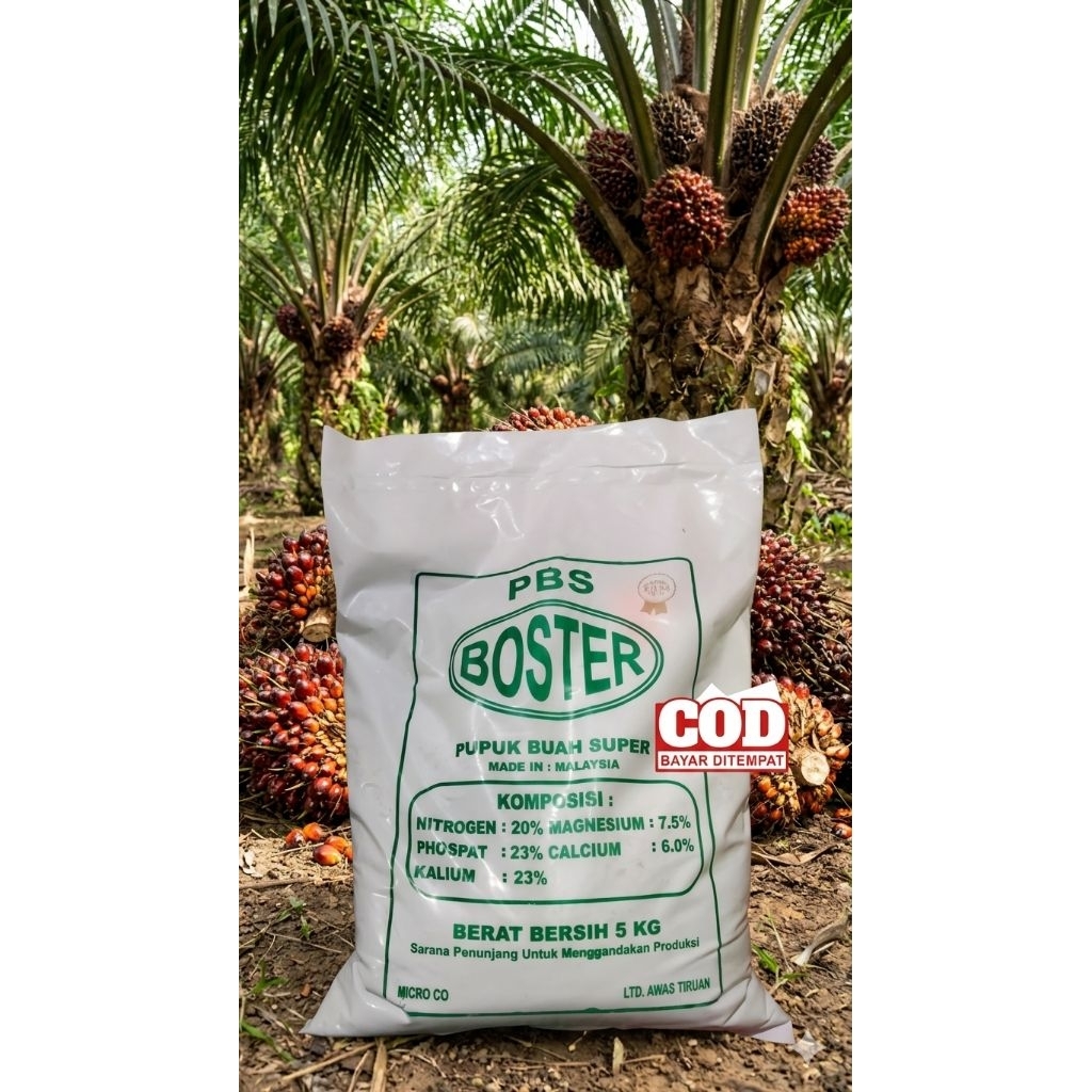 boster kemasan 5kg pupuk sawit tinggal tabur PBS boster