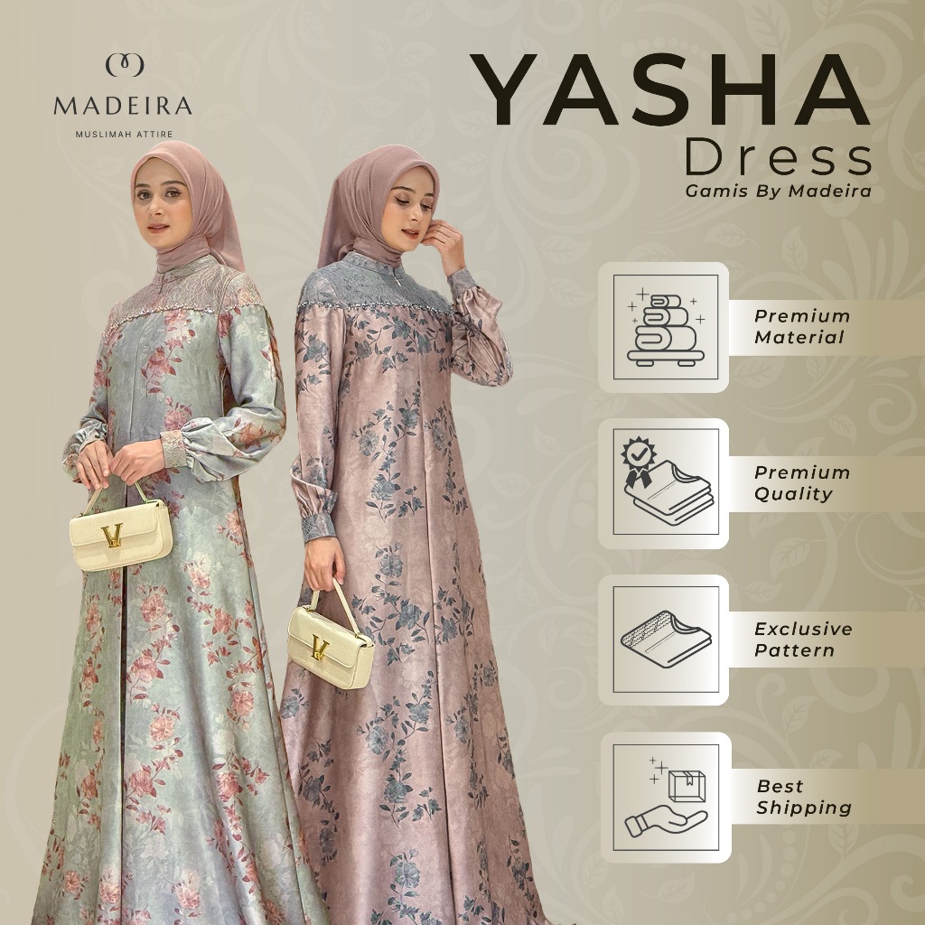 Gamis Payet Premium - Madeira - Yasha Dress