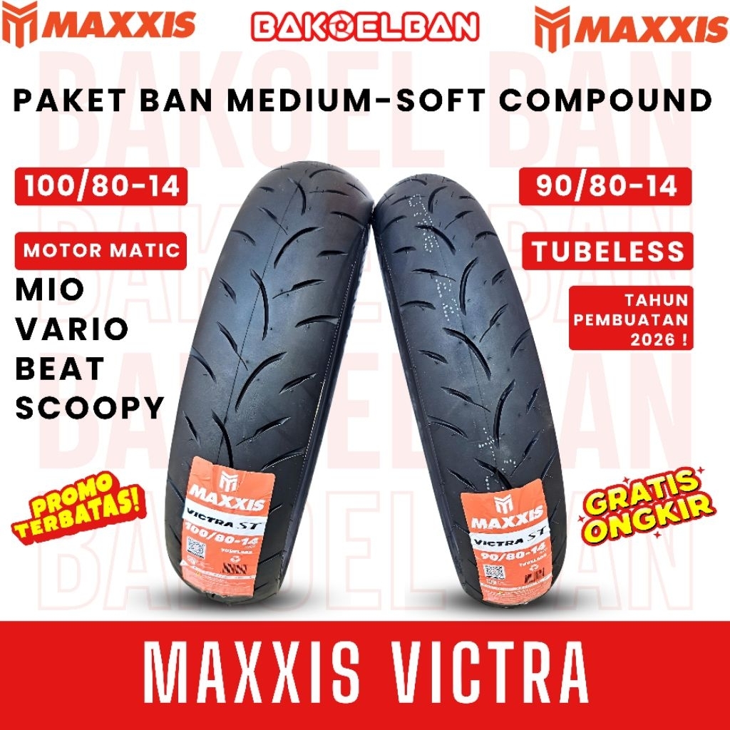 BAN MOTOR MAXXIS VICTRA 90/80-14 & 100/80-14