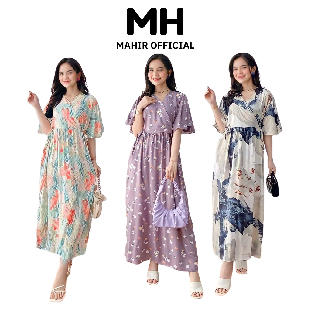 Mahir Official - Daster Rayon Premium Kimono Lengan Pendek Panjang Semata Kaki Busui Longdress