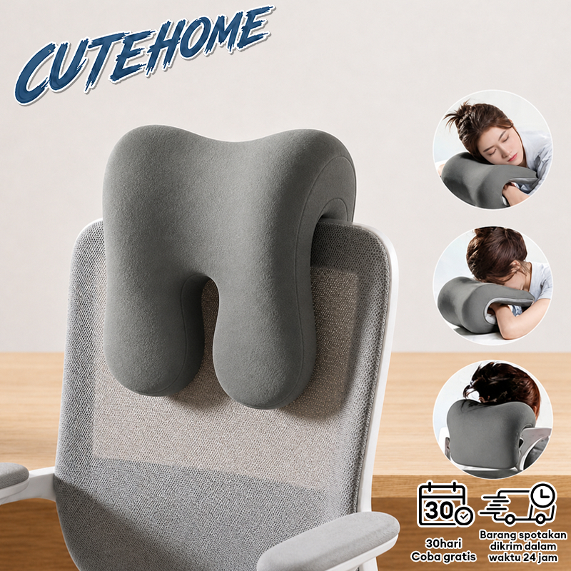 CUTEHOME Sandaran Kepala Kursi Kantor Bantal Tidur Siang Meja Bantal Leher Busa Memori Perlengkapan 