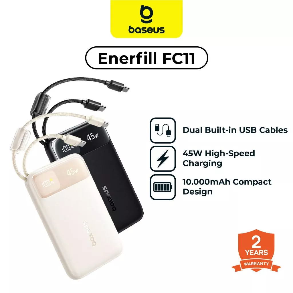 Baseus EnerFill FC11 10000mAh 45W Fast Charging PowerBank with Digital Display with Built-in Type-C