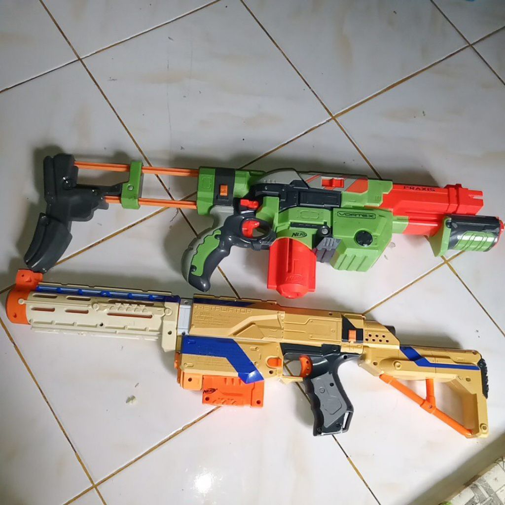 Tembakan nerf preloved Nerf Vortex Praxxis & Nerf Retaliator tidak berfungsi normal (butuh service) 