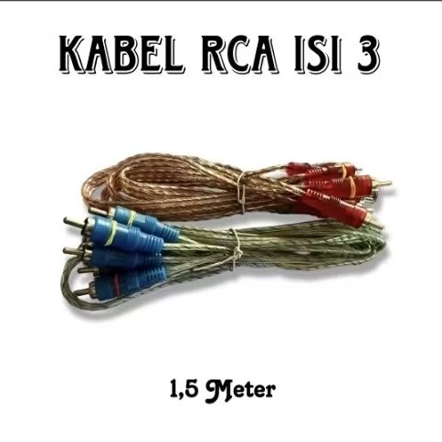 KABEL RCA 3 TO 3 MALE TRANSPARAN KABEL RCA 3 TO 3 Jack