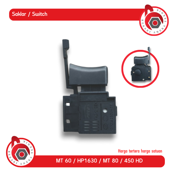 Saklar Bor Listrik Maktec MT 60 MT 603 MT 80B HP 1630 Switch on Off  mesin Bor Skakel Alat Tukang