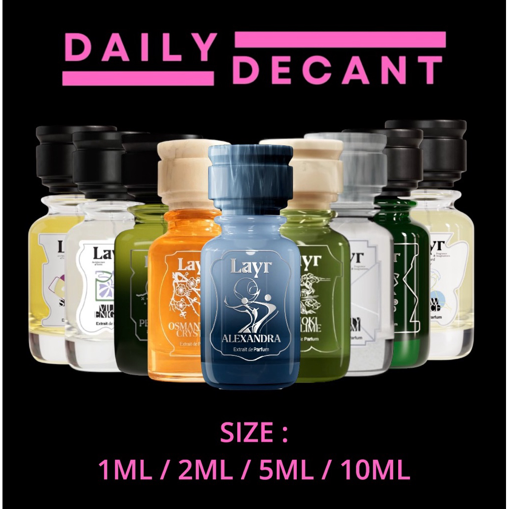 Layr All Varian Collection Decant Parfum | Kyoto Jazz, Alexandra, Osmanthus Crystal, Hinoki Sublime,