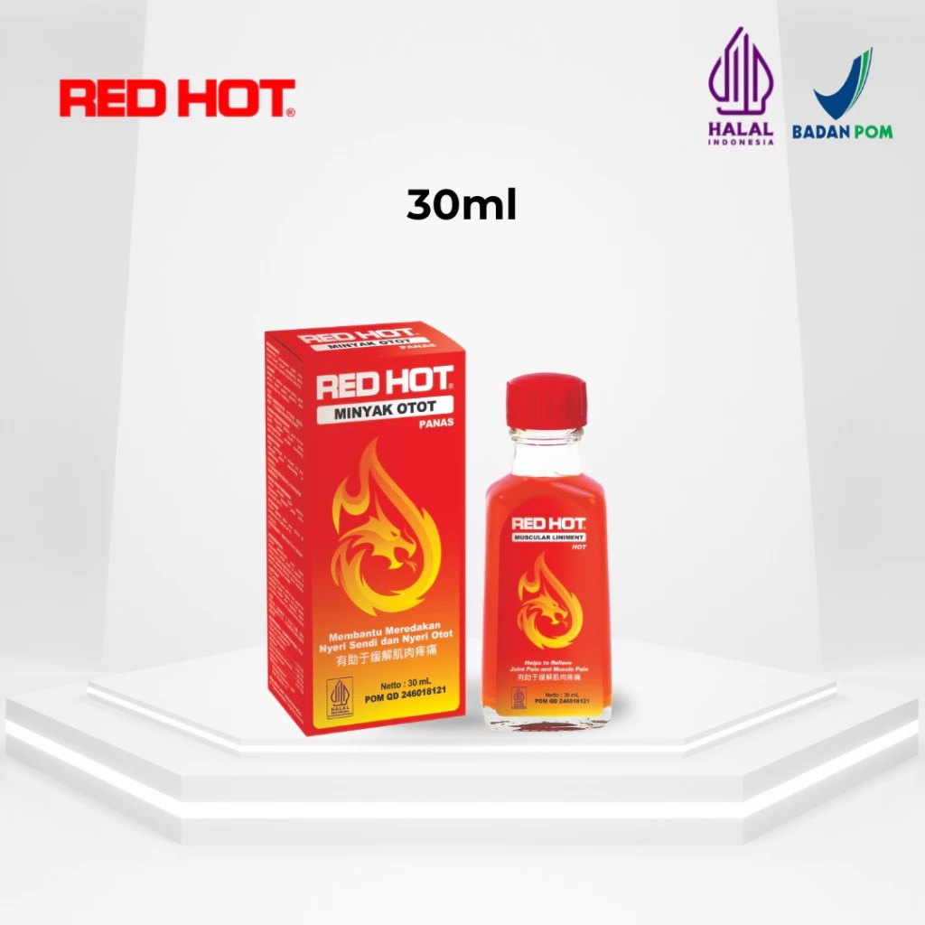 [EXTRA HOT] RED HOT Minyak Pijat Otot 30ml SANGAT PANAS - Muscular Liniment Massage Oil Jahe Merah
