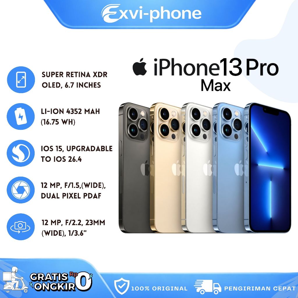 IPHONE 13 PRO MAX 256GB Second Original Like New 98% Garansi