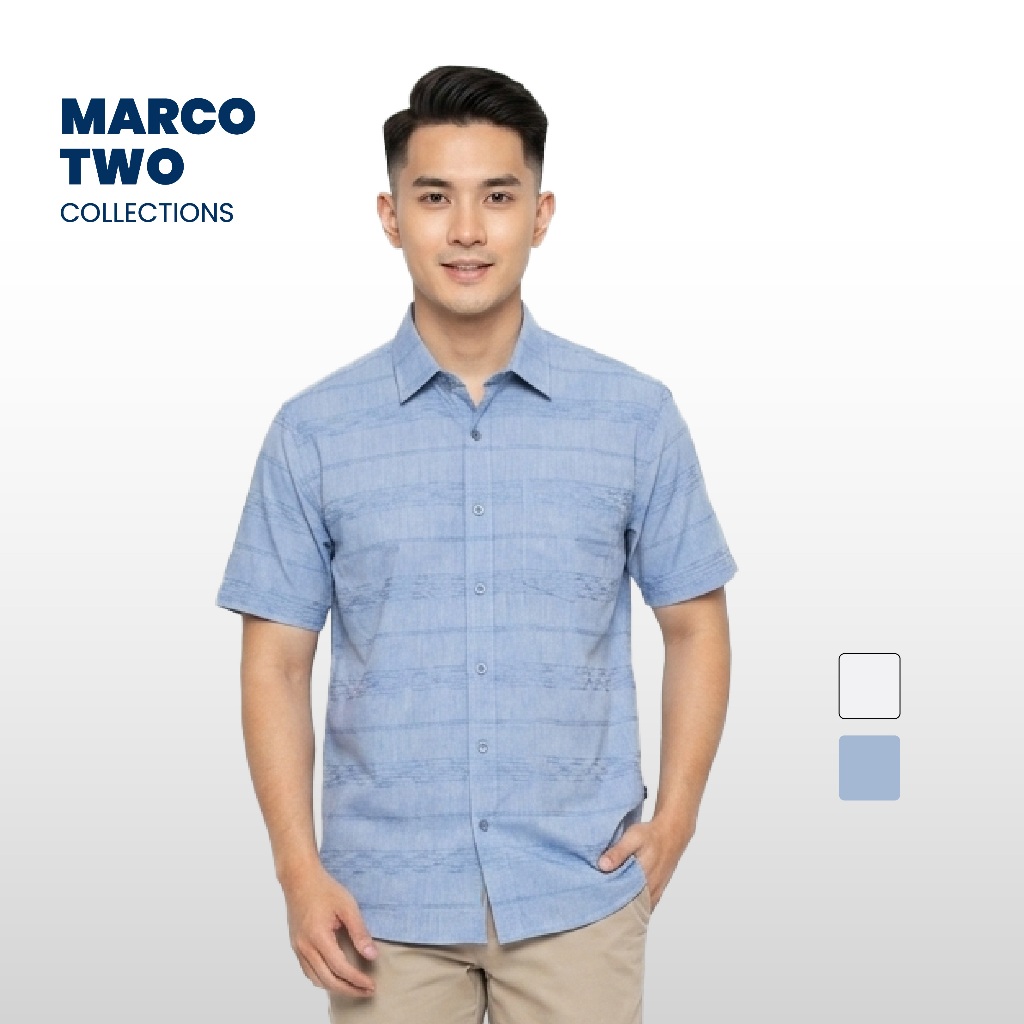 Emba Jeans - Marco Two Kemeja Lengan Pendek Pria Modern Fit Collection