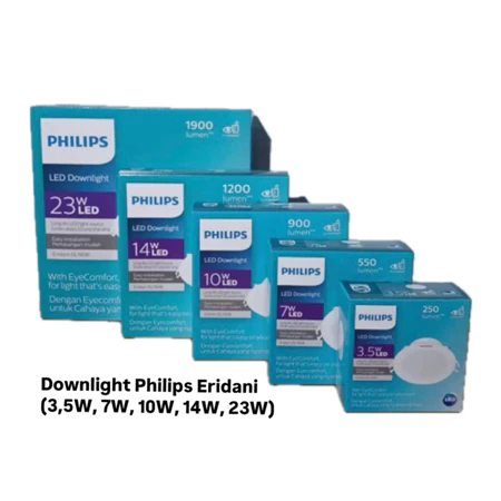 Philips Lampu LED Downlight Eridani (3,5W, 7W, 10W, 14W, 23W) Downlight Putih Philips