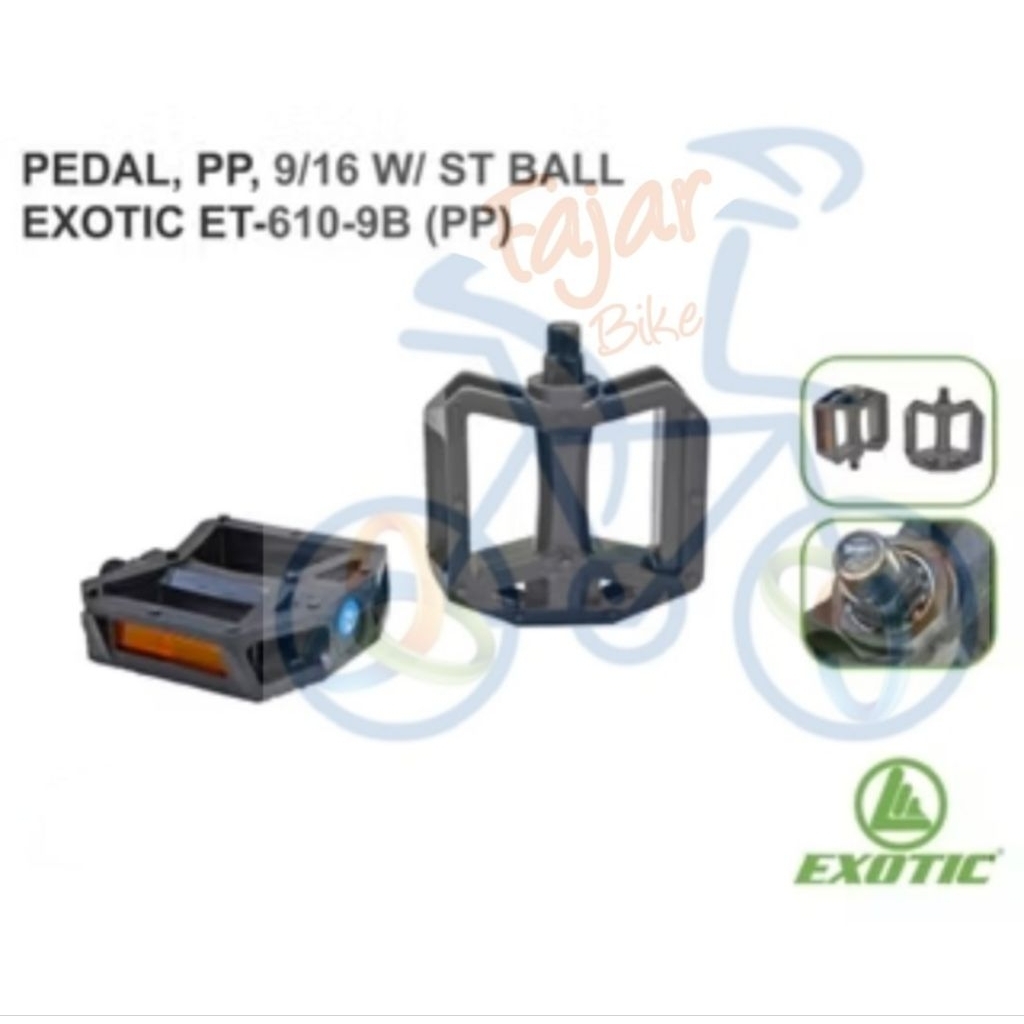 Pedal Plastik Sepeda Seli / MTB As Besar dengan Gotri Exotic ET-610-9B