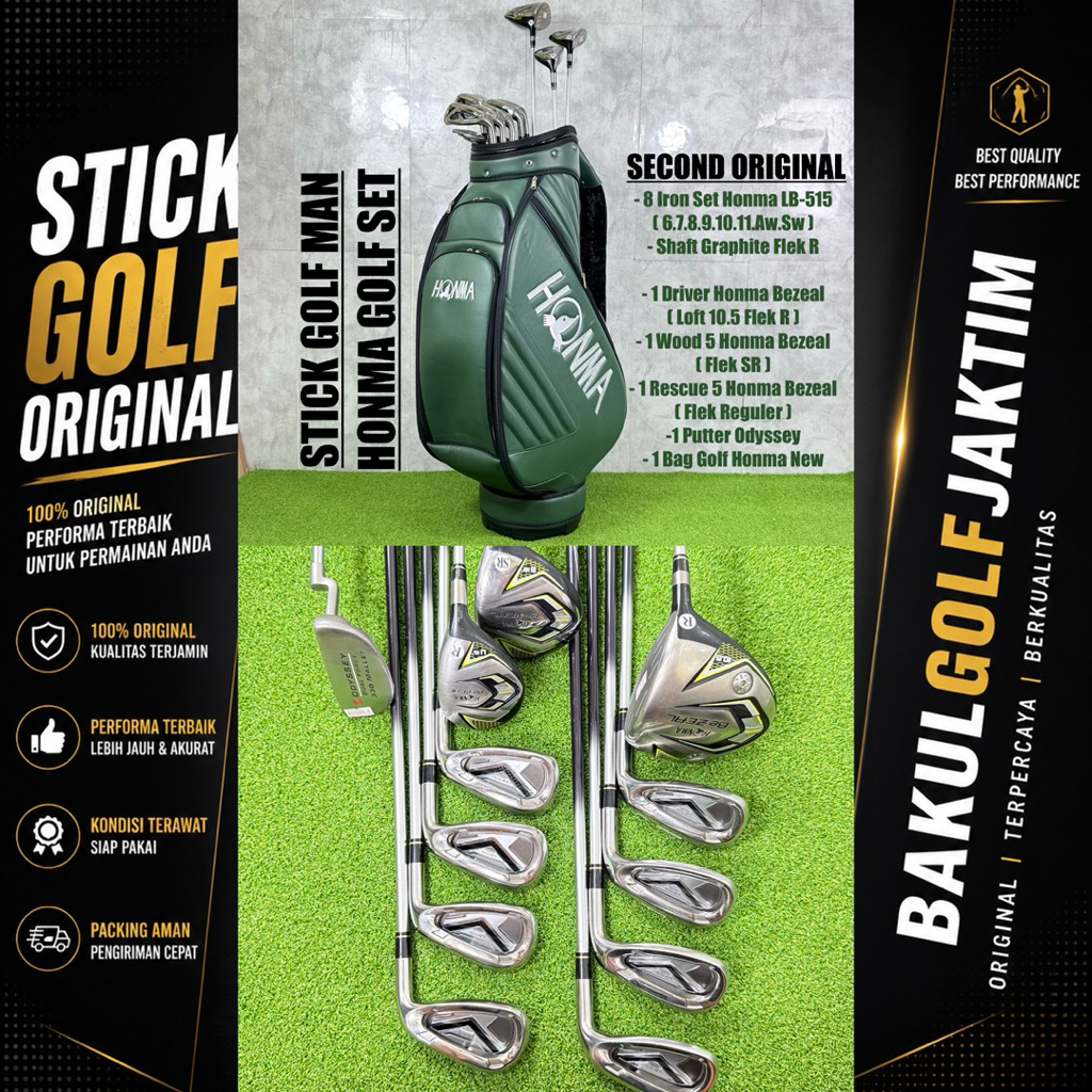 Stick Golf Man Honma Golf Set Bekas Original Fullset Bag Golf
