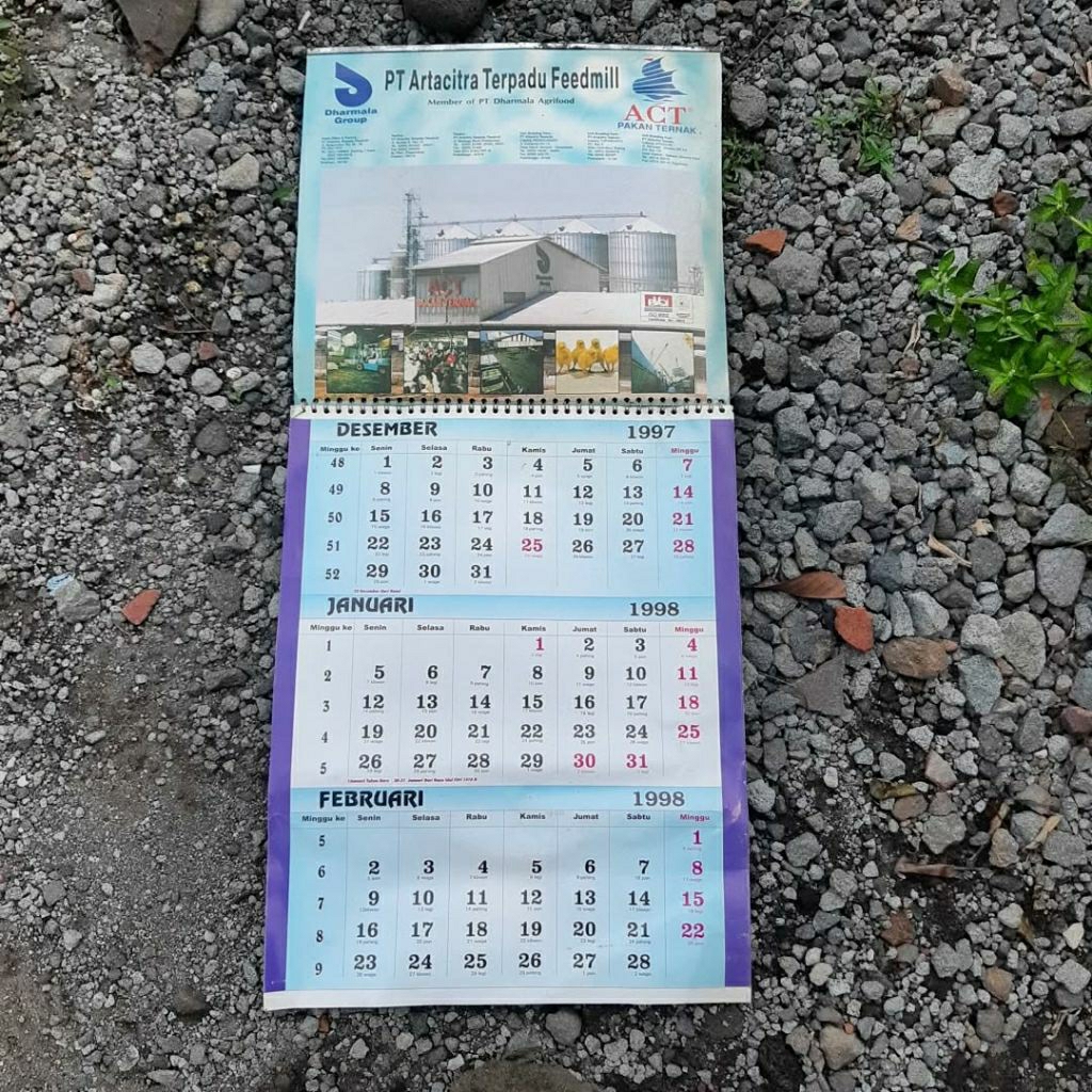 Kalender jadul  tahun 1998