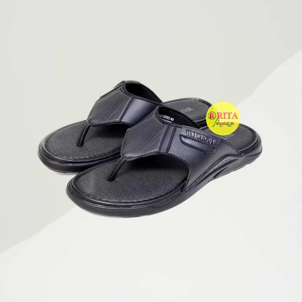Watchout Sandal Japit Kulit Sintetis Pria