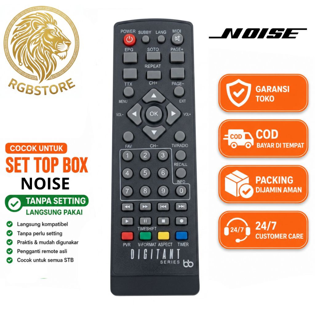 Remot STB Set Top Box Noise TV Digital Tanpa Setting