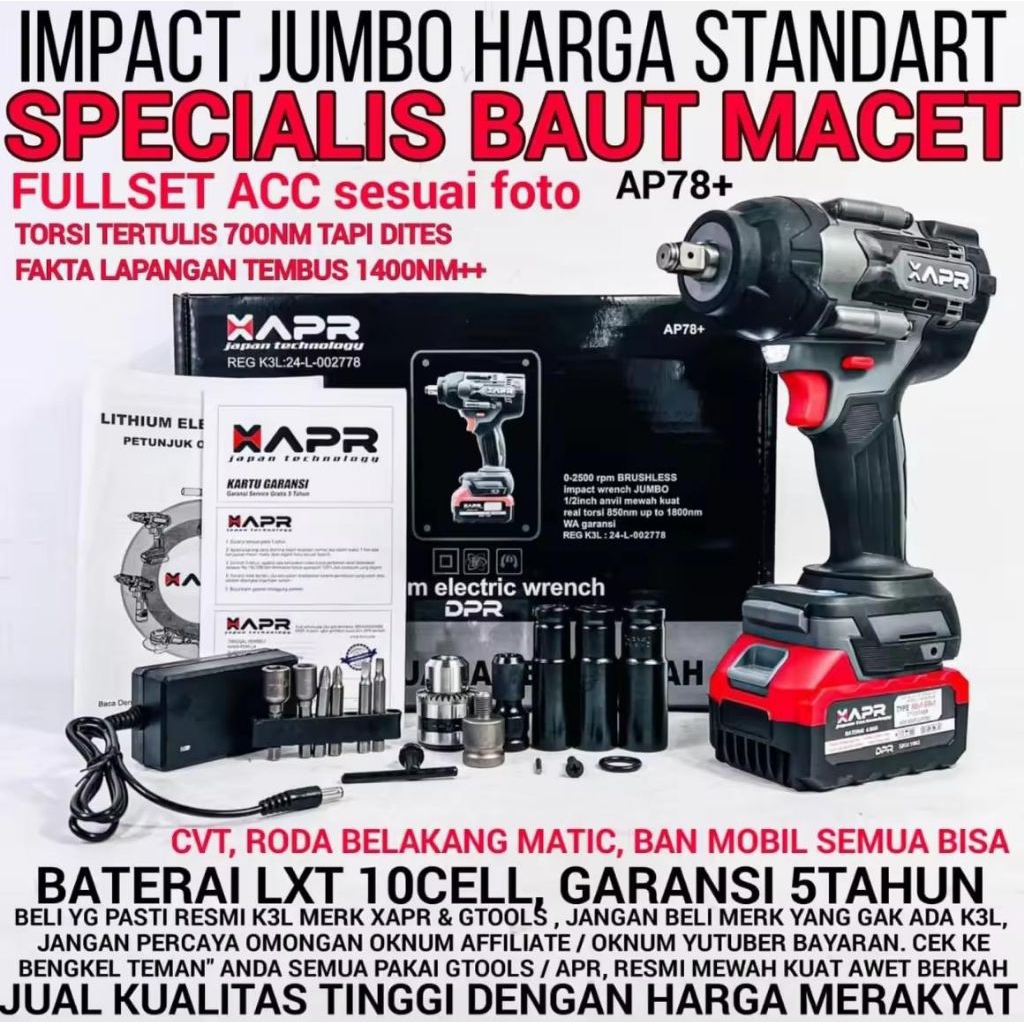 Mesin Impact Wrench APR Japan TYPE AP78+