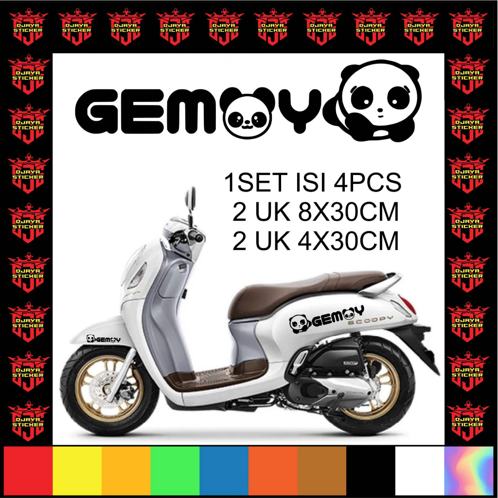 STRIPING SET ISI 4PCS KIRI KANAN Stiker Cutting PANDA GEMOY Untuk MOTOR DAN MOBIL UNIVERSAL