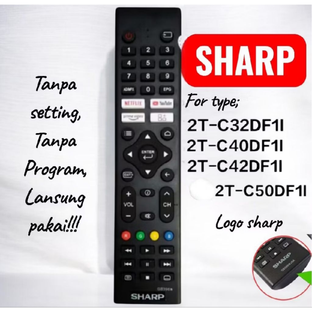 REMOTE SMART ANDROID TV SHARP AQUOS GB396WJSA
