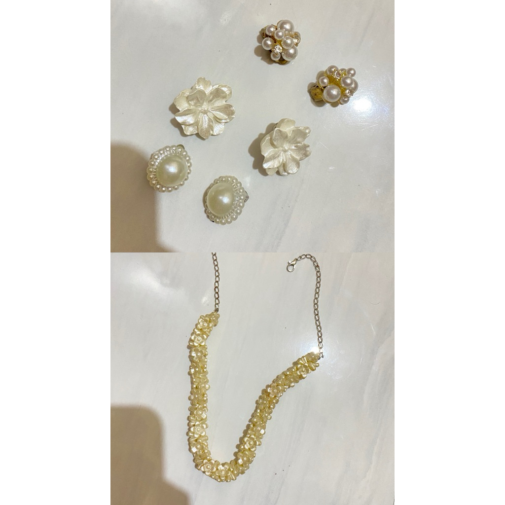 preloved anting hijab klip + kalung